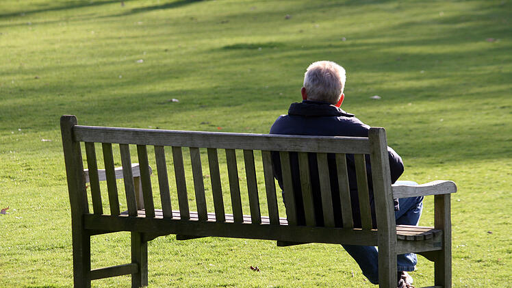 Park, alleine, Sitzbank, einsam, Rente, Senior