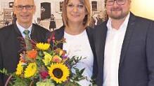 Bürgermeisterkandidat Christian Zorn (rechts) mit seiner Frau Jessica und CSU-Kreisvorsitzendem Christian Meißner Foto: Th. Micheel