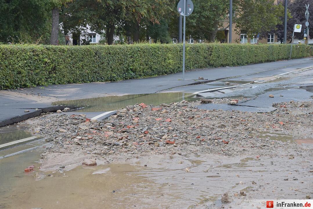 Wasserrohrbruch in Würzburg