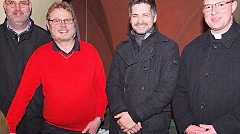 Christian König, Wolfgang Kießling, Bernd Förster und Dekan Holger Fiedler (v. l.) spielten noch einmal auf der Orgel. Foto: Richard Müller
