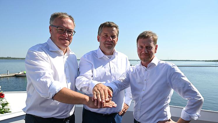 Mario Voigt, Sven Schulze und Michael Kretschmer