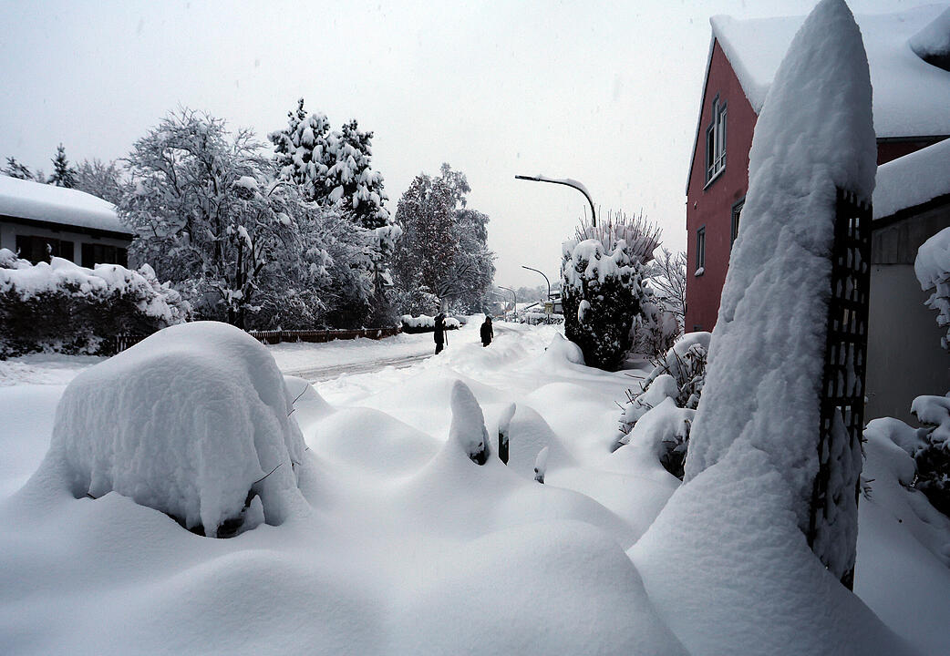 Wintereinbruch in Süddeutschland - Kaufbeuren