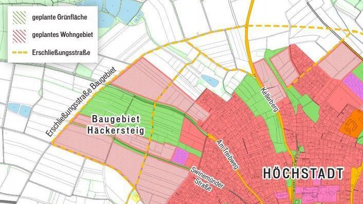 Der breite Grünzug in den Plänen für die Erweiterung des Baugebiets Häckersteig ist der ökologische Kompromiss, um den Kritikern entgegen zu kommen.  Plan: Ingenieurbüro Valentin Maier
