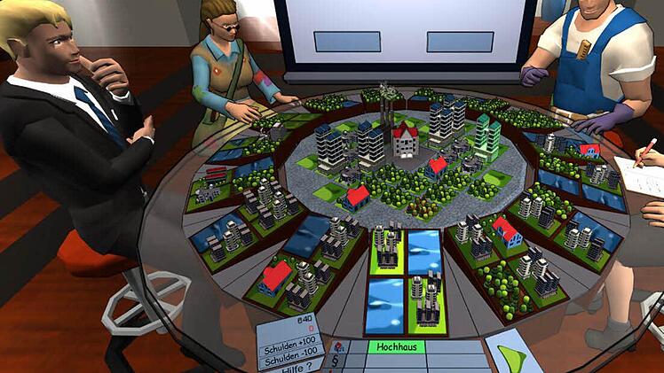 Vier Spieler können Noahs Welt am Computer spielen.