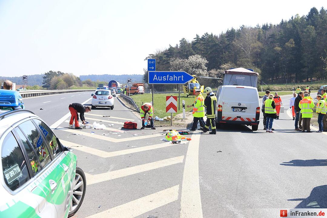 Polizist wird auf A70 von Auto erfasst und lebensgefährlich verletzt