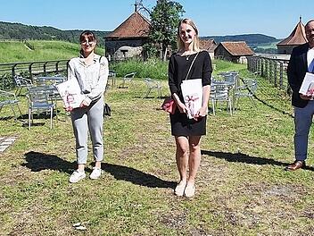 Diese vier Preisträger dürfen sich über eine Auszeichnung und 150 Euro freuen. Von links: Sophie Zeuss, Julia Molketeller, Hanna Beierwaltes und Florian Bätz
