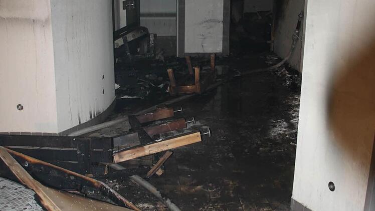 Die Sauna des Reha-Zentrums nach dem Brand Foto: Paul Ziegler