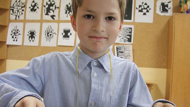 Johannes Reif (8) aus Melkendorf hat sich die Geschichte vom Sams von Paul Maar ausgesucht, weil er sie so lustig findet.