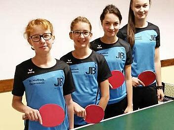 Souveräner Kreisliga-Meister wurden die Mädchen des SC Haßlach. Das erfolgreiche Quartett besteht aus Luisa Baumann, Linda Baumann, Anna-Lena Sembach und Nancy Schmidt. Foto: Hans Franz