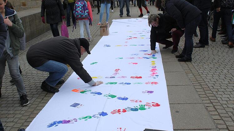 Demonstration in Bamberg am Internationalen Tag gegen Rassismus. Foto: Iryna Zakoretska
