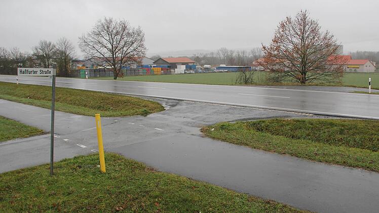 Hier soll der neue Kreisverkehr gebaut werden. Im Hintergrund ist der westliche Rand des Gewerbegebietes "Gröbera" zu erkennen.  Foto: Klaus Schmitt