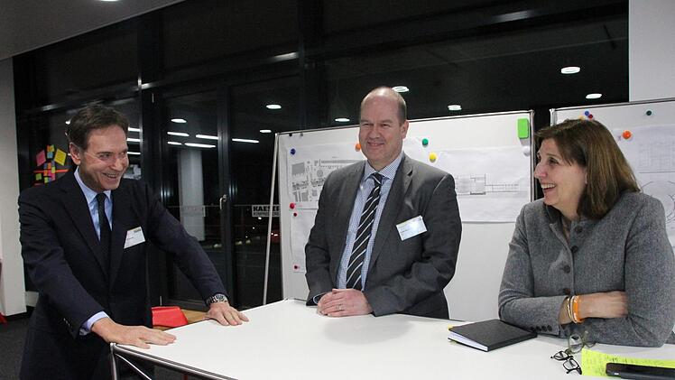 Drei Coburger Unternehmenschefs stehen vereint hinter dem Projekt "Globe" (von links): Michael Stoschek (Brose), Klaus-Jürgen Heitmann (HUK Coburg), Tina Maria Vlantoussi-Kaeser (Kaeser Kompressoren). Foto: Simone Bastian