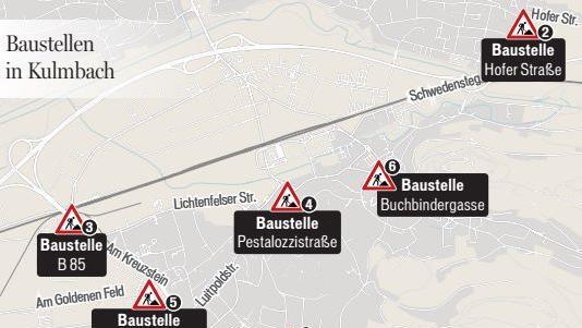 Das sind  die sechs großen Kulmbacher Baustellen.