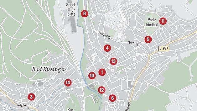 Der st&auml;dtische Tiefbau plant derzeit 14 Stra&szlig;en- und Kanalbauprojekte in Bad Kissingen.  Grafik: Dagmar Klumb