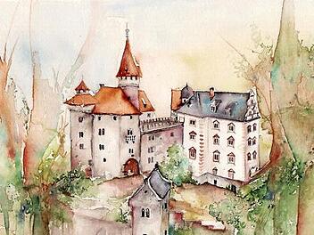 Die Veste Heldburg als Werk der K&uuml;nstlerin Mirjam Gwosdek  Foto: A. R&ouml;sch