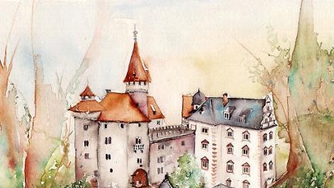 Die Veste Heldburg als Werk der K&uuml;nstlerin Mirjam Gwosdek  Foto: A. R&ouml;sch