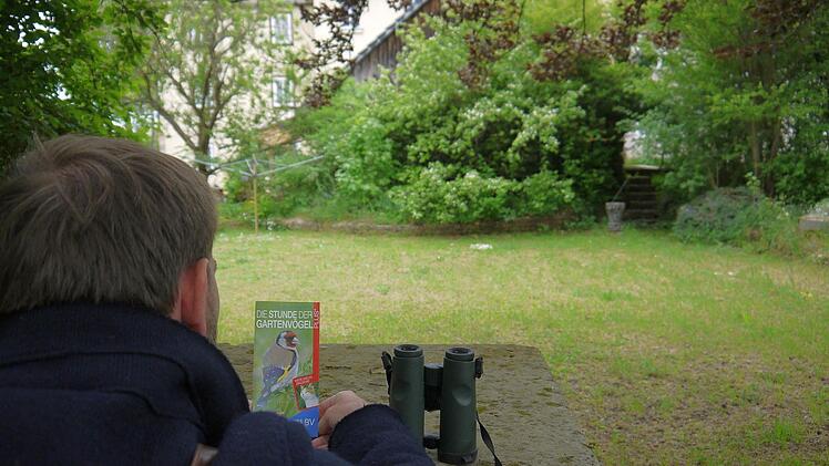 So geht's: Ein Fernglas braucht man nicht unbedingt, aber zumindest einen Zettel und einen Stift, um die Tiere bei der "Stunde der Gartenvögel"zu zählen. Am Wochenende findet die Zähl-Aktion des Landesbundes für Vogelschutz wieder statt. Foto: Berthold Köhler