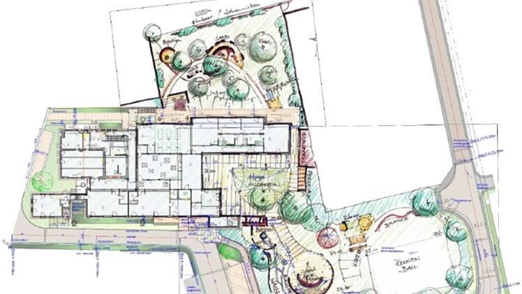 Ob der Außenbereich des neuen Kindergartens in Thulba irgendwann wie diese Wunschvorstellung aussehen wird, muss sich noch zeigen. Jedenfalls wird sie erst nach und nach umgesetzt.  Foto: Plan/Dietz und Partner