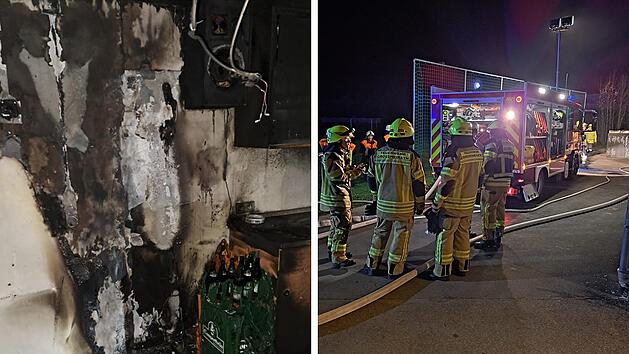 Großheirath: Kurz nach Mitternacht brennt es im Sportlerheim - Flammen verursachen enormen Schaden