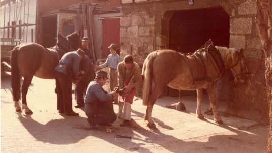 Hufbeschlag für die Pferde von Maria "Schockel" Körner aus Hauptendorf durch Georg und Valentin Welker 1980