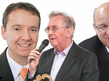 Der amtierende Bürgermeister Andreas Schlund hat sich vom Kandidaten seiner CSU (Klaus Homann, rechts) abgewendet und spricht sich für Georg Kestler (links) von den Freien Wählern als Nachfolger aus.