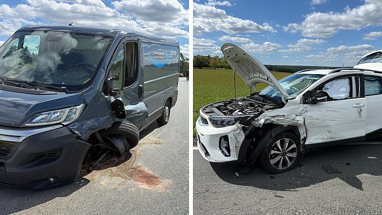 Heftiger Unfall im Kreis Bamberg: Amazon-Transporter kracht in Auto