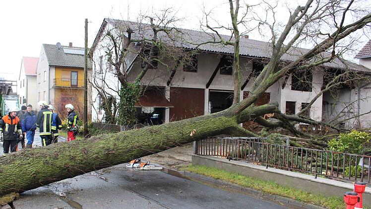 Sturmtief "Burglind" hatte am 3. Januar eine Windhose durch den Pommersfeldener Ortsteil Wind gejagt. Dabei waren zahlreiche Anwesen beschädigt worden. Foto: Evi Seeger (Archiv)