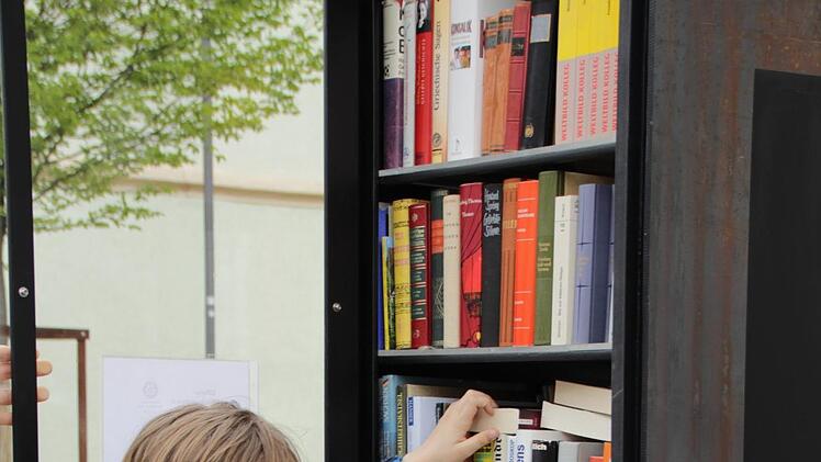 Aeneas Havranko ist begeistert vom neuen B&uuml;cherschrank.Mirjam Stumpf
