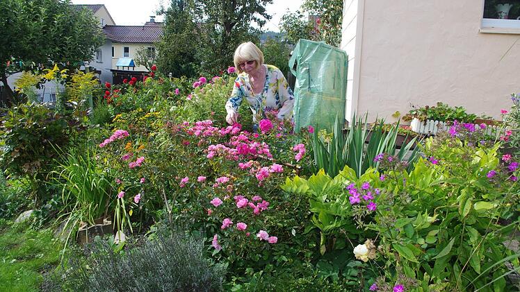 Im Garten von Helga Fleischmann gibt es immer etwas zu tun.