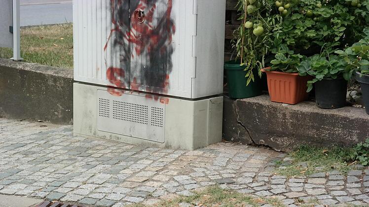 Auf der linken Seite entfernte Annelore Dentsch bereits das Unkraut vor einem fremden Haus. Am liebsten würde sie den Stromkasten bemalen.