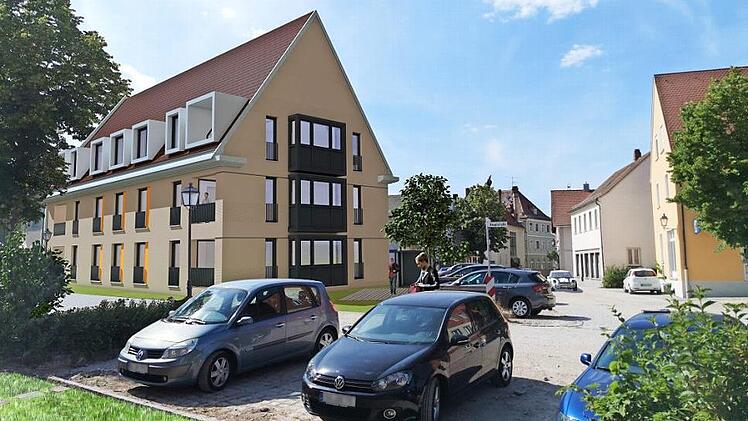 Visualisierung des Mehrfamilienhauses in der Burgebracher Hauptstraße 24