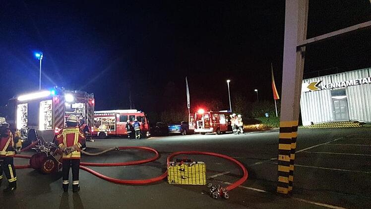 Einsatz&uuml;bung auf dem Kennametal-Gel&auml;nde  Foto: Feuerwehr Ebermannstadt