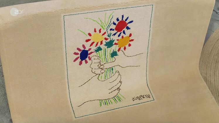 Ein Teppich aus Schurwolle (Firma Desso, 1997) mit Picasso-Motiv ("Le Bouquet", 1958) ging für 250 Euro an Benjamin Leo Leo.