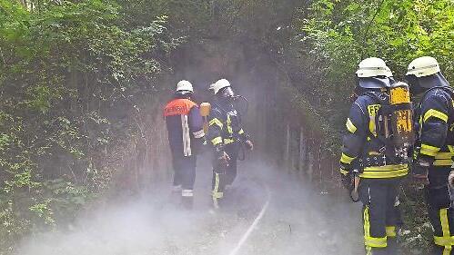 Bei einer Übung ging es für die Freiwillige Feuerwehr Steinach in den Wald.
