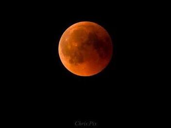 So war der Blutmond gestern über Kulmbach zu sehen. Foto: Christopher Pittrof