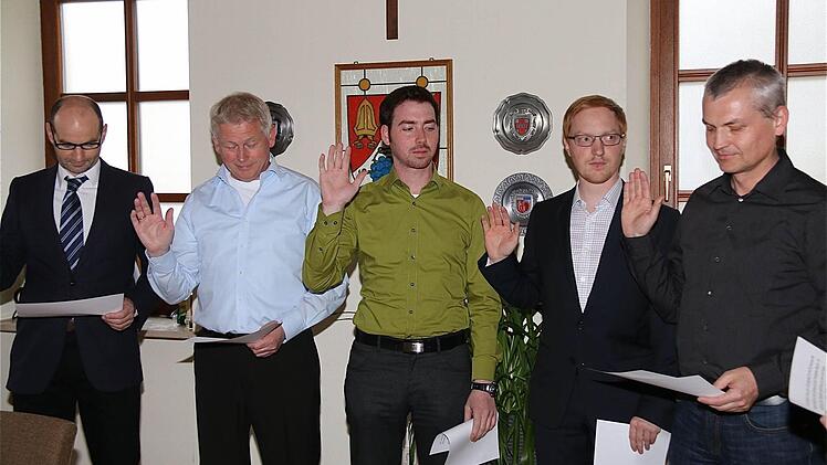 Die Neuen im Ramsthaler Gemeinderat (v.l.): Roland Herterich, Michael Günder, Andreas Günder, Markus Lomb und Martin Thürmer.