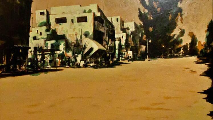 Herbert Franz: Edfu, Aegypten, Öl und Acryl auf Leinwand, 2010