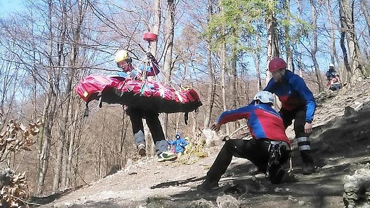 Der Unfall ereignete sich bei der "Breitenberger Südwand" bei Gößweinstein. Fotos: Bergwacht Forchheim/Gunnar Eichhorn