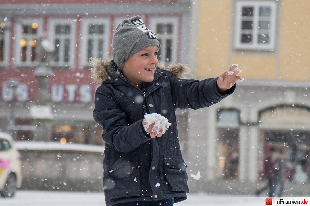 Erster Schneefall im Coburger Land
