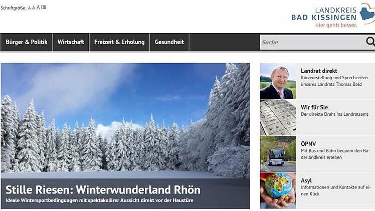 Landkreis bündelt Informationen über Asyl und Integration künftig auf einer Seite im Internet. Foto: Screenshot Startseite Landkreis Bad Kissingen