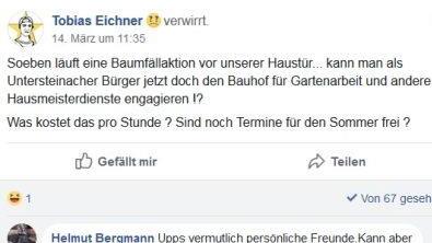 Facebook-Auftritt des Diskussionsforums für Untersteinach Screenshot: BR
