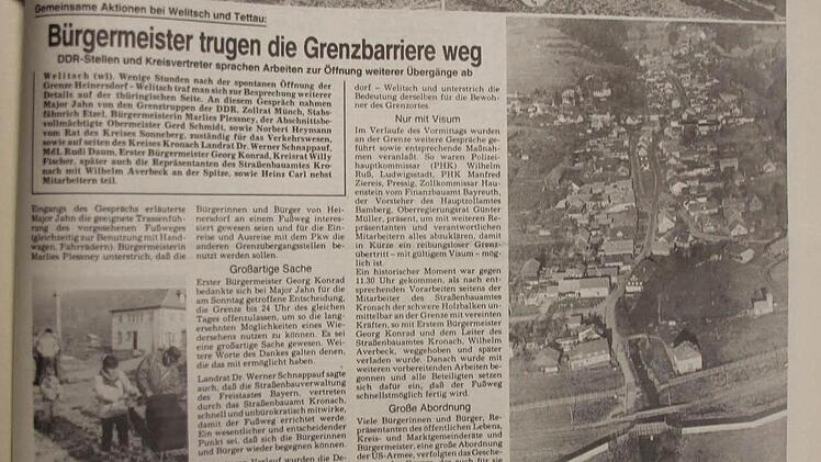 Zeitungsausschnitt von 1989