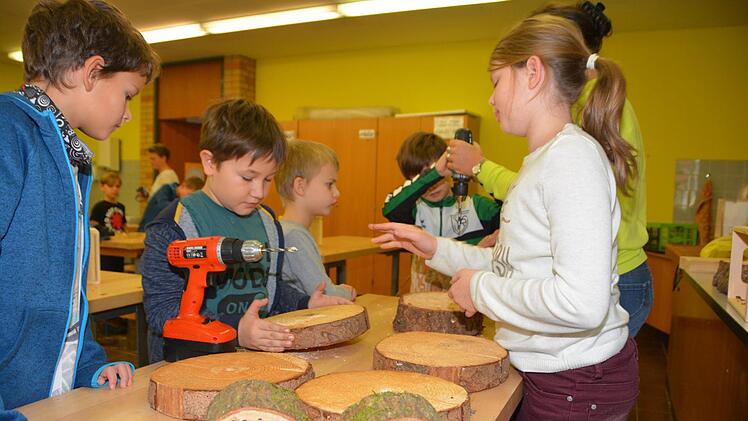 Impressionen vom Nisthilfenbau in der Melkendorfer Grundschule Dagmar Besand