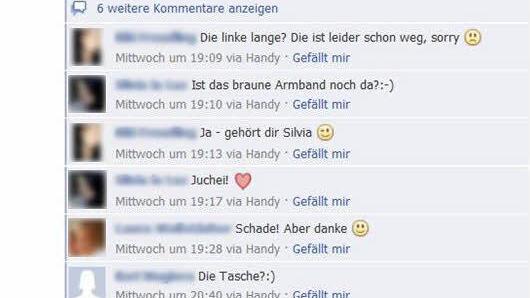 Dieser Screenshot (eine Aufnahme des Bildes auf dem Computermonitor) zeigt, wie ein Angebot in der Gruppe "Share and Care" funktioniert. Gesichter und Namen wurden aus rechtlichen Gründen verpixelt.