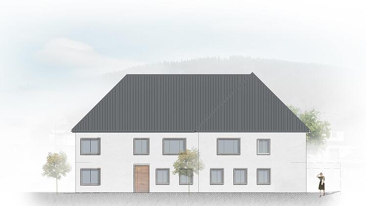 So soll das geplante Ärztehaus am Marktplatz aussehen.  Grafik: Stadt Wallenfels