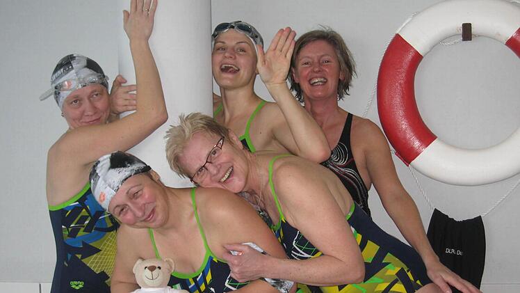 Die Teilnehmerinnen in den Mannschaftswettbewerben Altersklasse 170 weiblich. Das Bild zeigt (von links): Karin Dressel, Beate Agten, Barbara Neubauer, Gabi Grüdl, alle Stützpunkt Teuschnitz, Sandra Engerisser, Kronach. Fotos: Marliese Bär
