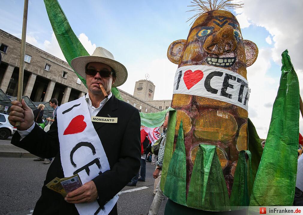 Demonstration gegen die Handelsabkommen