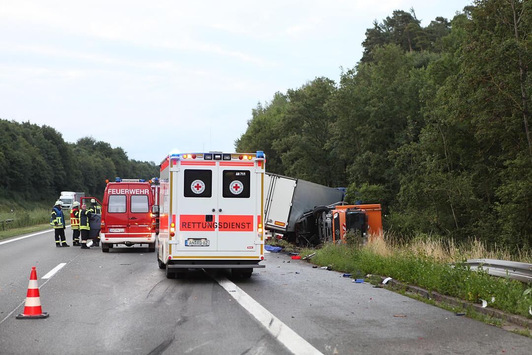 Tödlicher Lkw-Unfall auf der A6 bei Ansbach