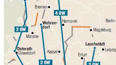 Plan für neue Stromtrassen durch Deutschland