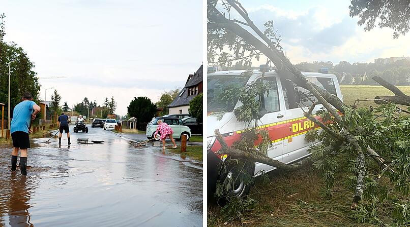 Unwetter in Franken in Bildern: Starkregen und Hagel richten Sch&auml;den an